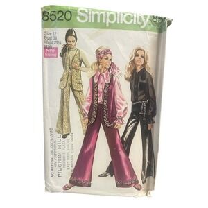 Simplicity 8520 Misses' Vest Blouse Pants Size 12 1970s Vintage
